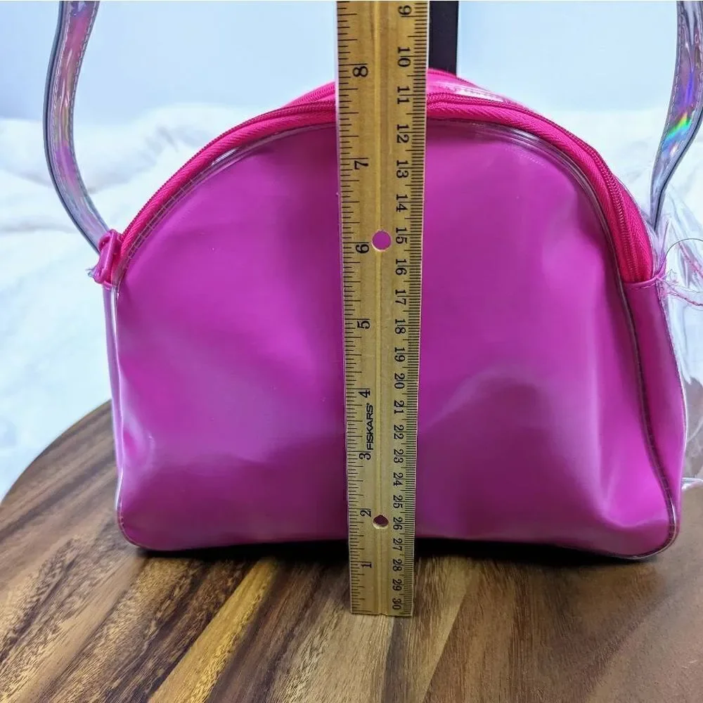 Barbie Kids Rainbow Cloud Play Purse  Zip Closure Fun Clear Pink